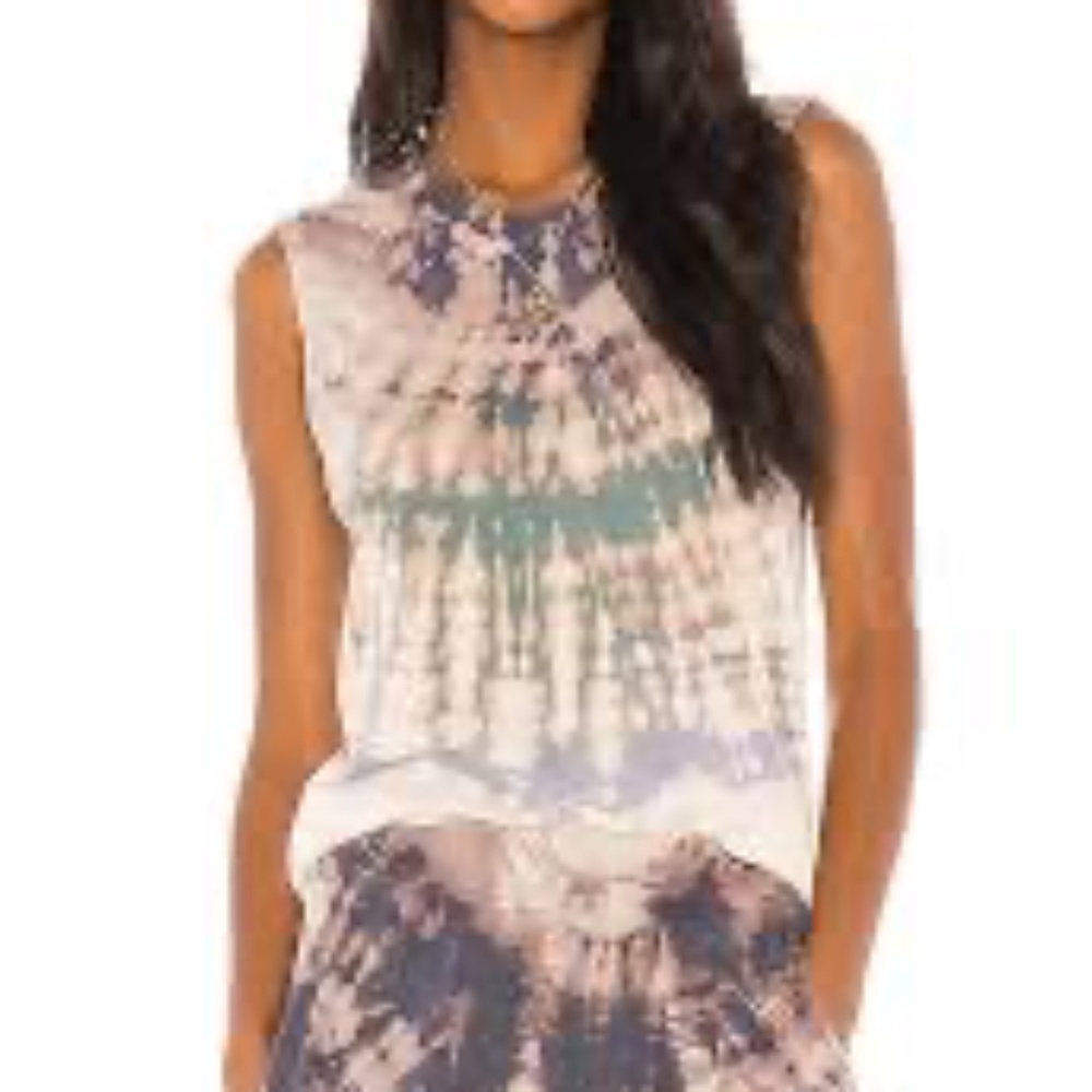RAQUEL ALLEGRA Fitted Muscle Tie Dye Tank